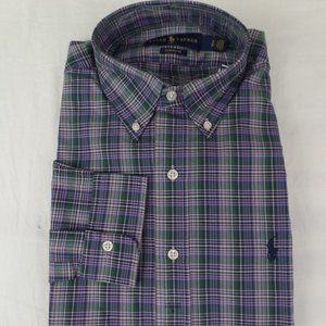 Men's Classic Fit Button Down Checkered Plaid Dress Shirt